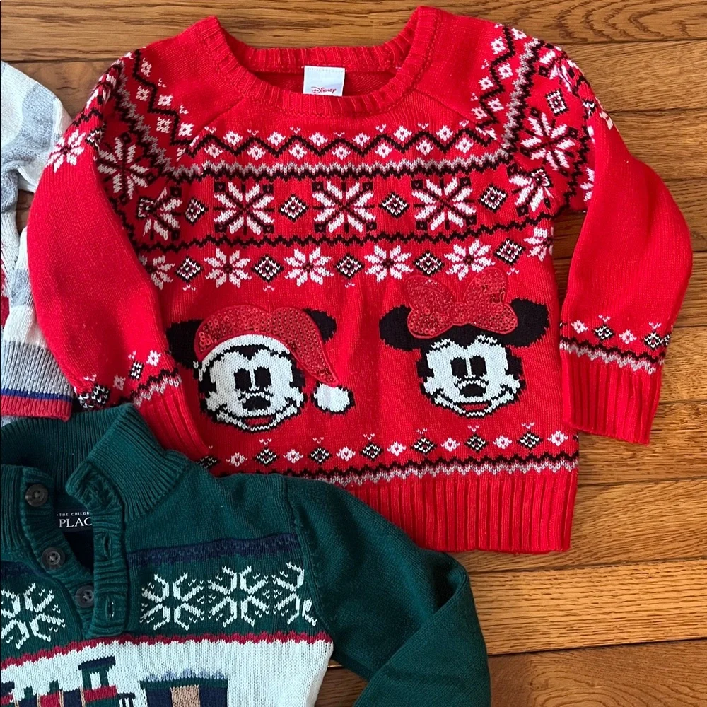Lot Christmas Sweaters Winter Mini‎ Boden Disney Mickey Train Children’s Place 4